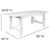 Flash Furniture 8'x40" White Table/2 Bench Set XA-FARM-4-WH-GG